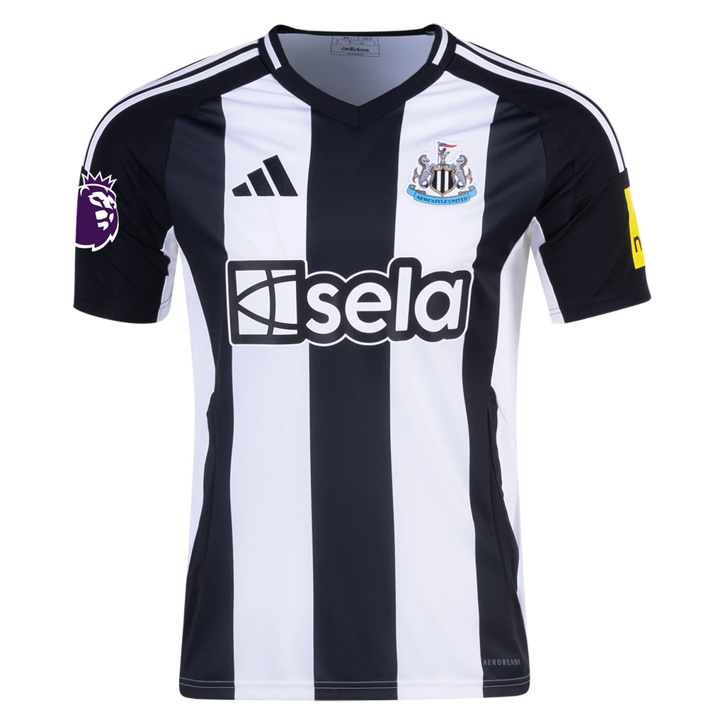 adidas Newcastle United Miguel AlmirÃ³n Home Jersey w/ EPL Patch 24/25 (Black/White)