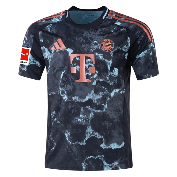 adidas Bayern Munich RaphaÃ«l Guerreiro Away Jersey w/ Bundesliga Patch 24/25 (Black/Copper/Blue)