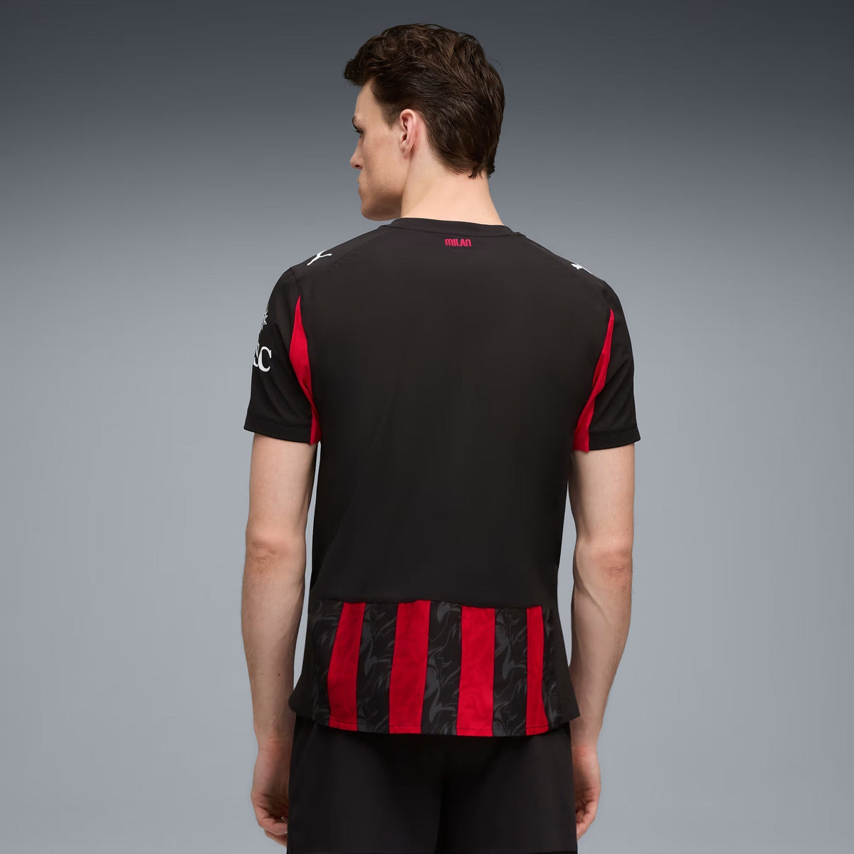 Puma Bartesaghi Men's AC Milan Authentic Home Jersey 25/26 w/ Seria A Patch (Red/Black)