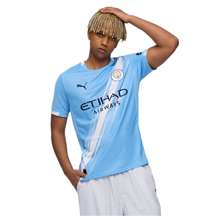 Puma Vitor Reis Manchester City Home Jersey 25/26 w/ EPL + Sponsor Patch (Team Light Blue/Puma White)