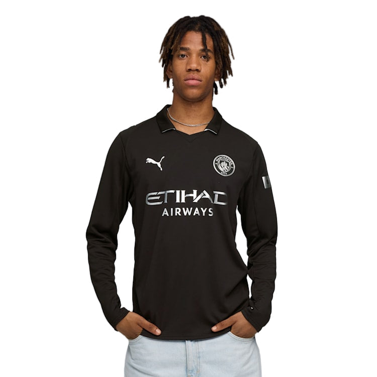 Puma Manchester City Long Sleeve Away Jersey 25/26 (Puma Black)