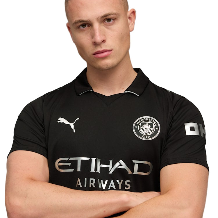 Puma Gundogan Men's Manchester City Away Jersey 25/26 w/ NRFR + EPL Patches (Puma Black)