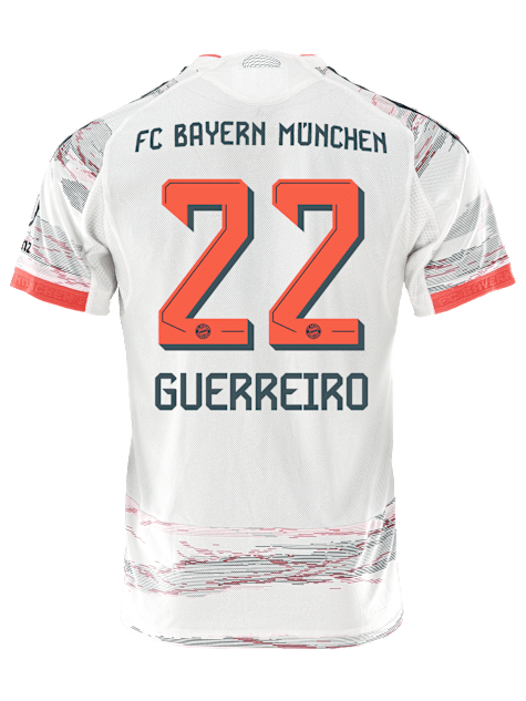 adidas Guerreiro Authentic Away Jersey 25/26 w/ Sponsor + Meister Bundesliga Patch (White/Red)