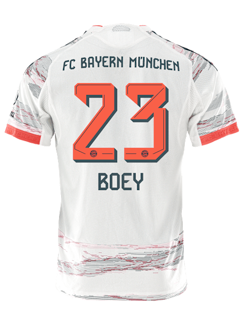 adidas Boey Authentic Away Jersey 25/26 w/ Sponsor + Meister Bundesliga Patch (White/Red)
