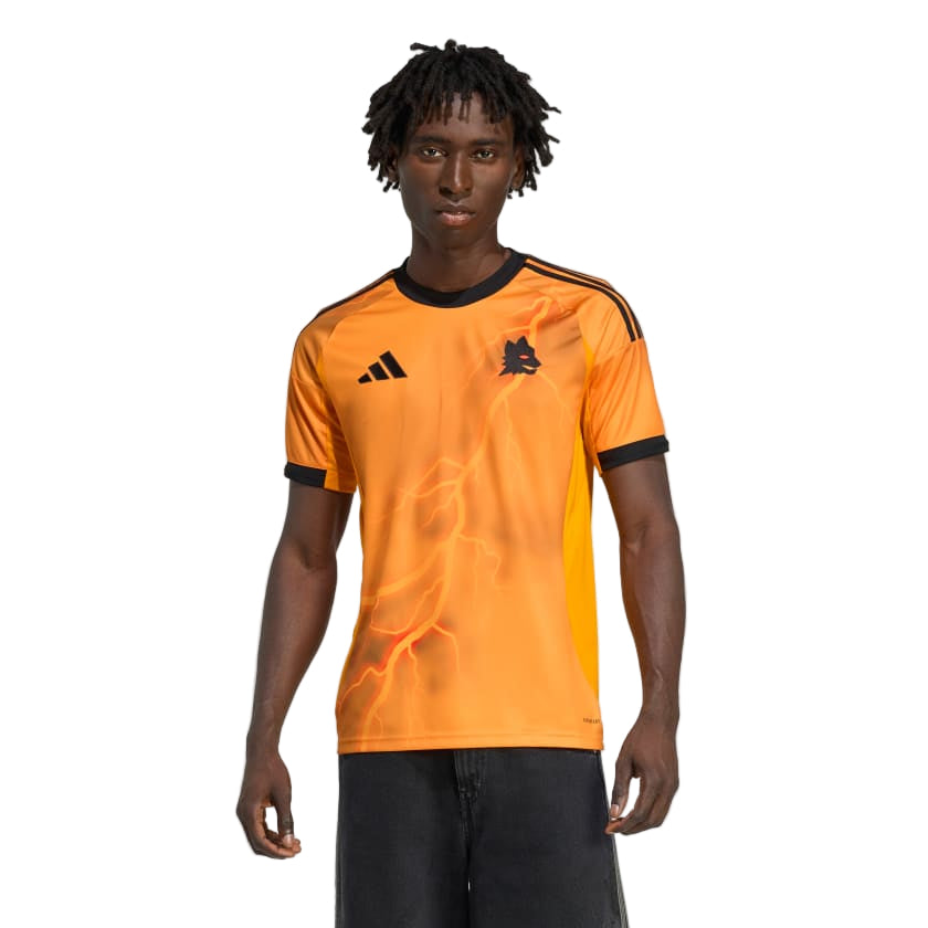 adidas Roma Mario Hermoso Away Jersey w/ Europa League Patches 25/26 (Orange/Black)