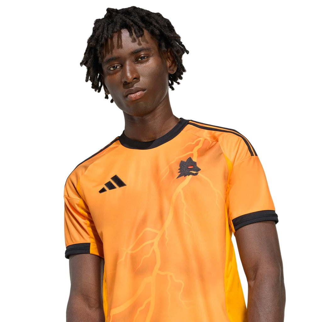 adidas Roma Mehmet Zeki Ã‡elik Away Jersey w/ Serie A Patch 25/26 (Orange/Black)