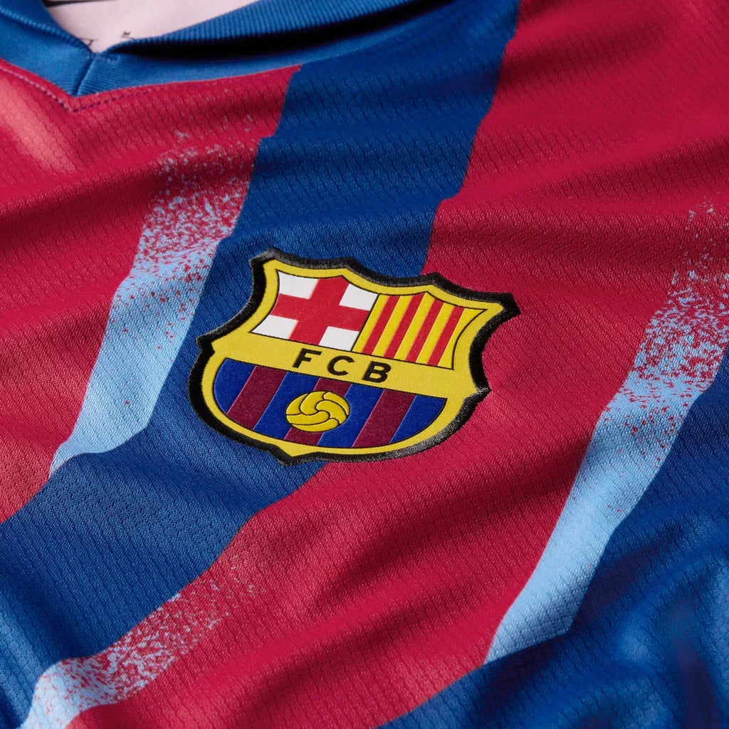 Nike Men's FC Barcelona Marcus Rashford 4th Jersey 25/26 w/ La Liga Patches (Blue/Red/Yellow)