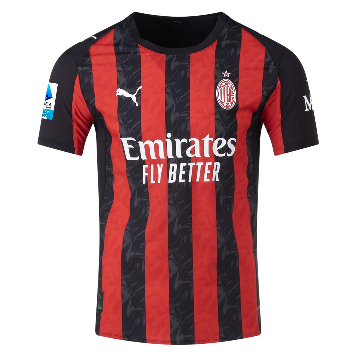 Puma Loftus-Cheek Men's AC Milan Authentic Home Jersey 25/26 w/ Seria A Patch (Red/Black)