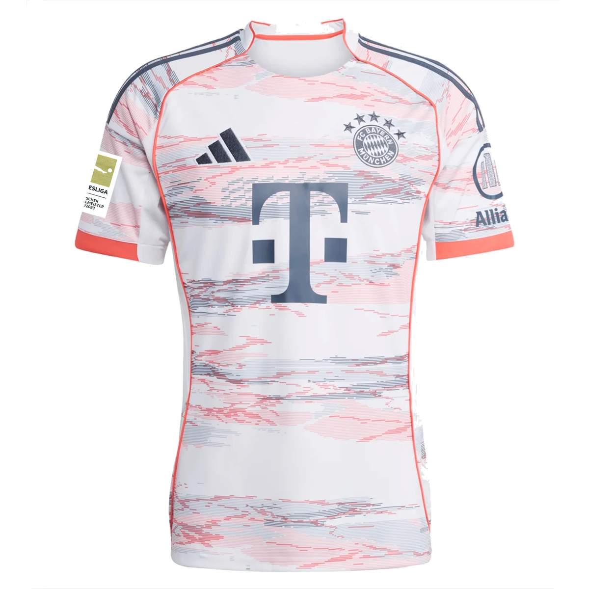 adidas Bayern Munich Away Jersey w/ Bundesliga Champion Patch 25/26 (White/Red)