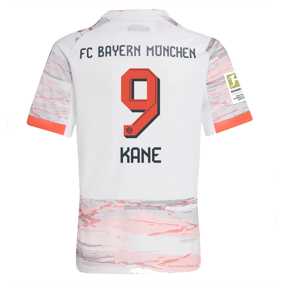 adidas Bayern Munich Harry Kane Away Jersey w/ Bundesliga Champion Patch 25/26 (White/Red)
