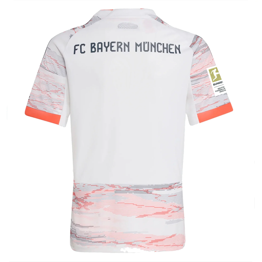 adidas Bayern Munich Away Jersey w/ Bundesliga Champion Patch 25/26 (White/Red)