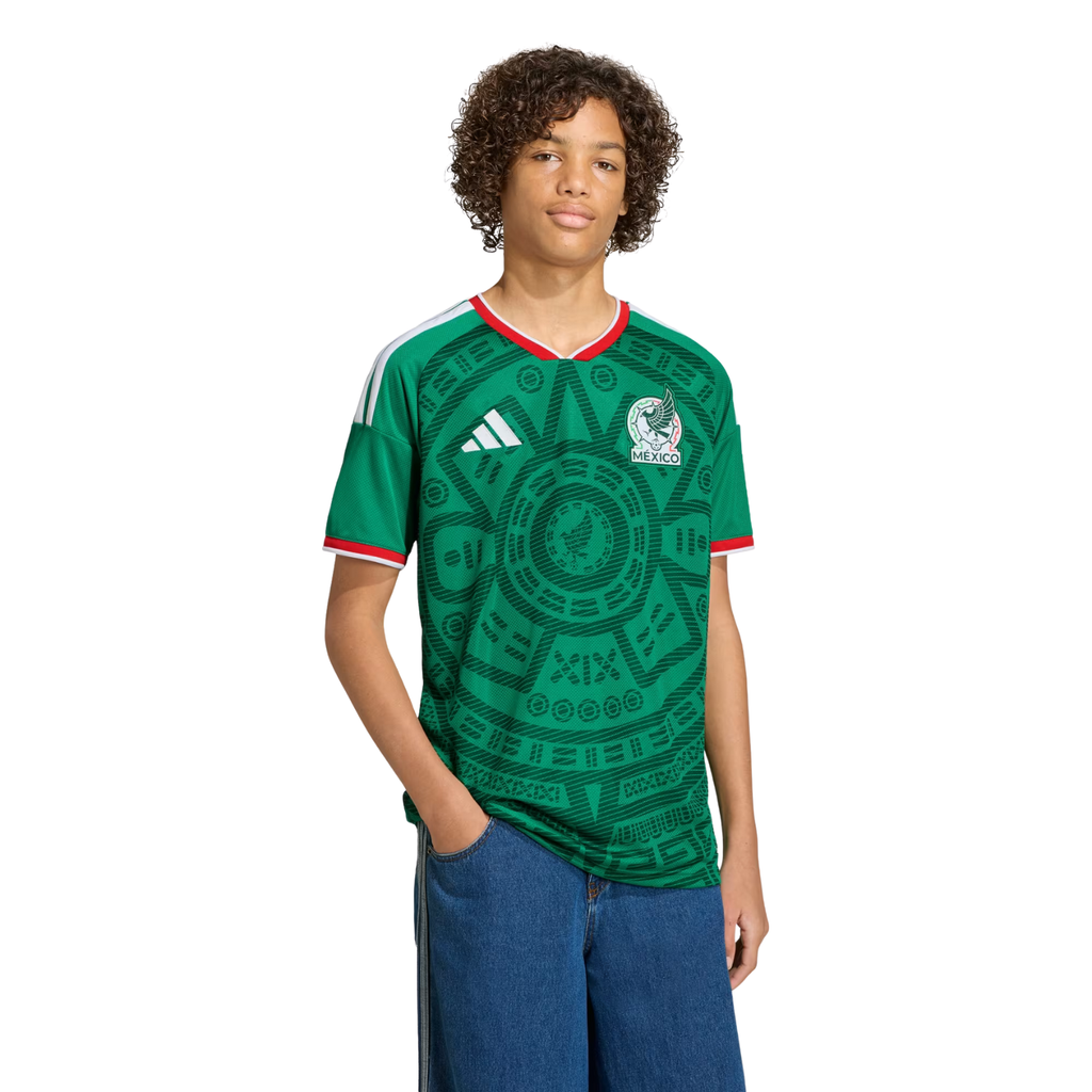 adidas Youth J. Quinones Mexico 2026 Home World Cup Jersey (Bold Green)
