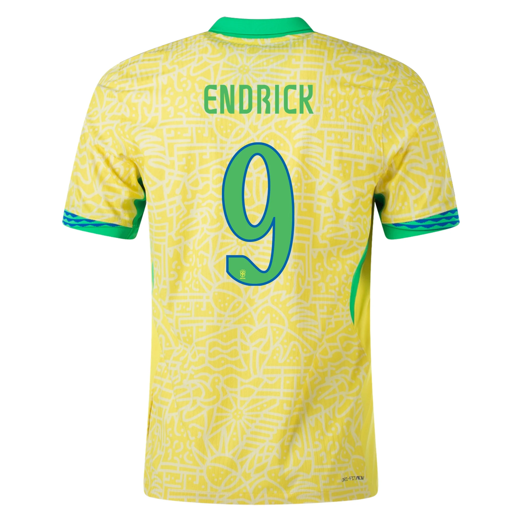 Nike Mens Brazil Endrick Home Jersey 24/25 (Dynamic Yellow/Lemon Chiffon/Green Spark)