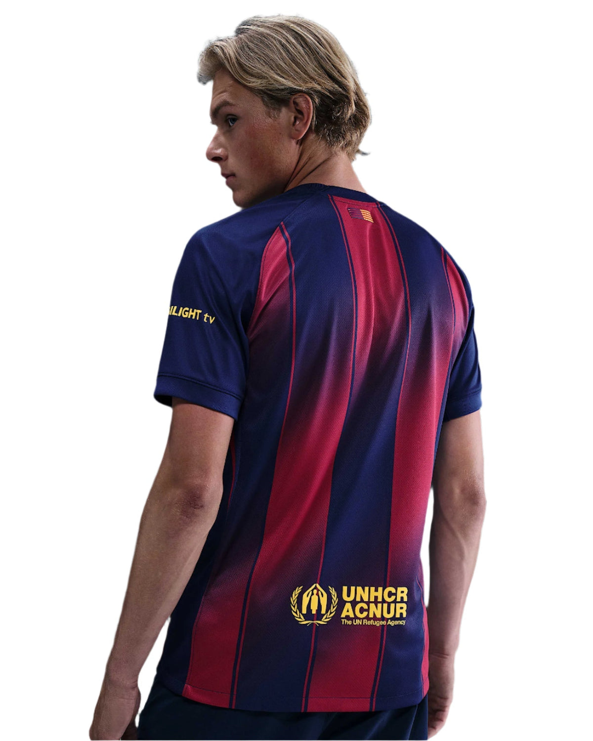 Nike Olmo FC Barcelona Home Jersey 25/26 w/ Champions League Patches (Deep Royal Blue/Midwest Gold)