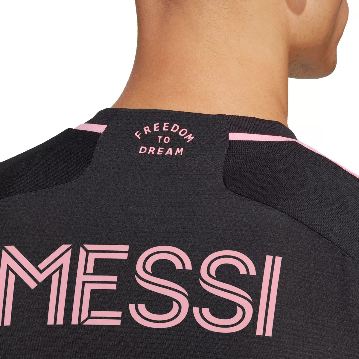 adidas Inter Miami Lionel Messi Authentic Player Version Away Jersey 23/24 w/ MLS Patches (Black/Pink)
