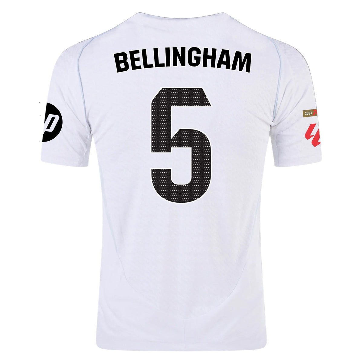 adidas Jude Bellingham Real Madrid Authentic Home Jersey w/ La Liga Patches 24/25 (White/Black)