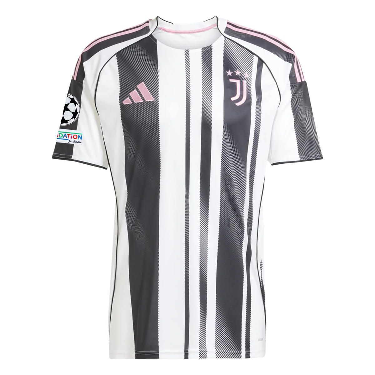 adidas Juventus Cabal Home Jersey w/ Champions League Patches 25/26 (White/Black/Pink)