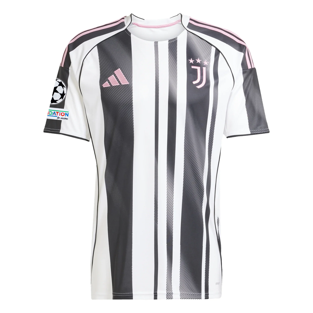 adidas Juventus F. conceicao Home Jersey w/ Champions League Patches 25/26 (White/Black/Pink)