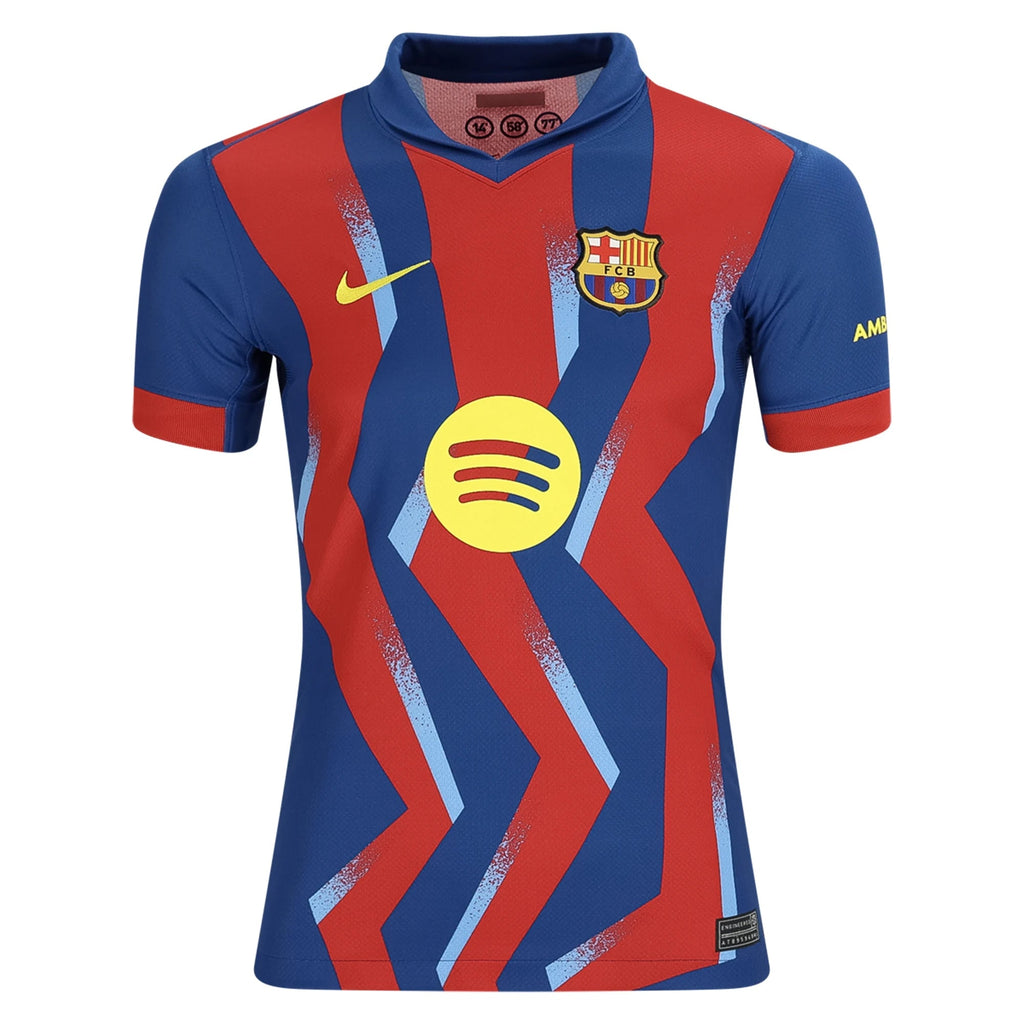 Nike Youth  R. Araujo FC Barcelona 4th Soccer Jersey 25/26 (Gym Blue/Salsa Red)
