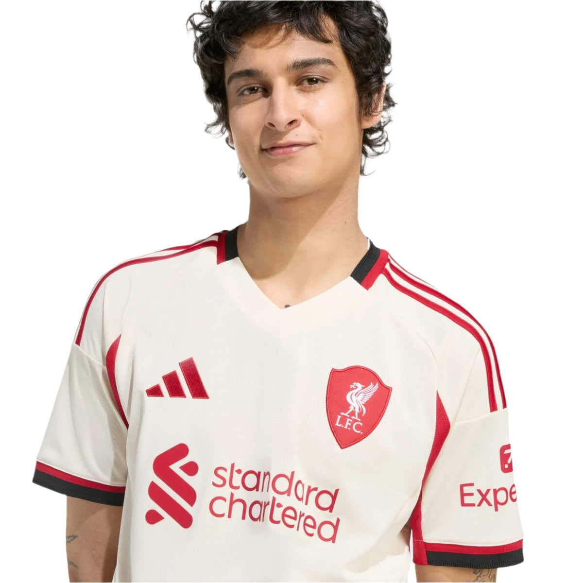 adidas Men's Liverpool Alexis Mac Allister Away Jersey w/ Champions League Patches 25/26 (Wonder White)