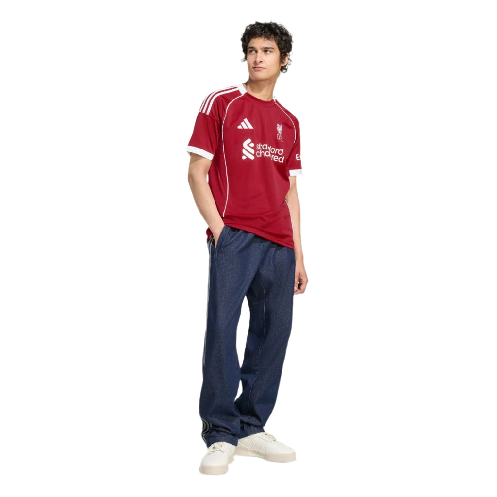 adidas Mac Allister Men's Liverpool Home Jersey 25/26 w/ NRFR + EPL Champions Patch (Strawberry Red)