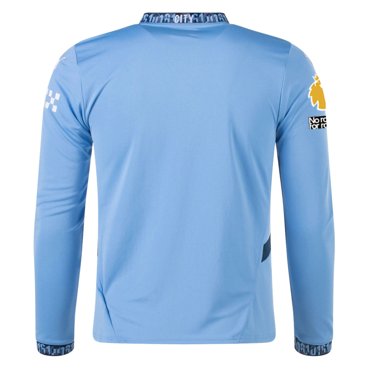 Puma Manchester City Home Long Sleeve Jersey w/ EPL + No Room For Racism Patch 24/25 (Team Light/Marine Blue)