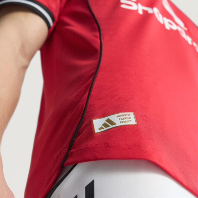 adidas Bruno Fernandes Men's Manchester United Authentic Home Jersey 25/26 w/ NRFR + EPL Patch (Red)