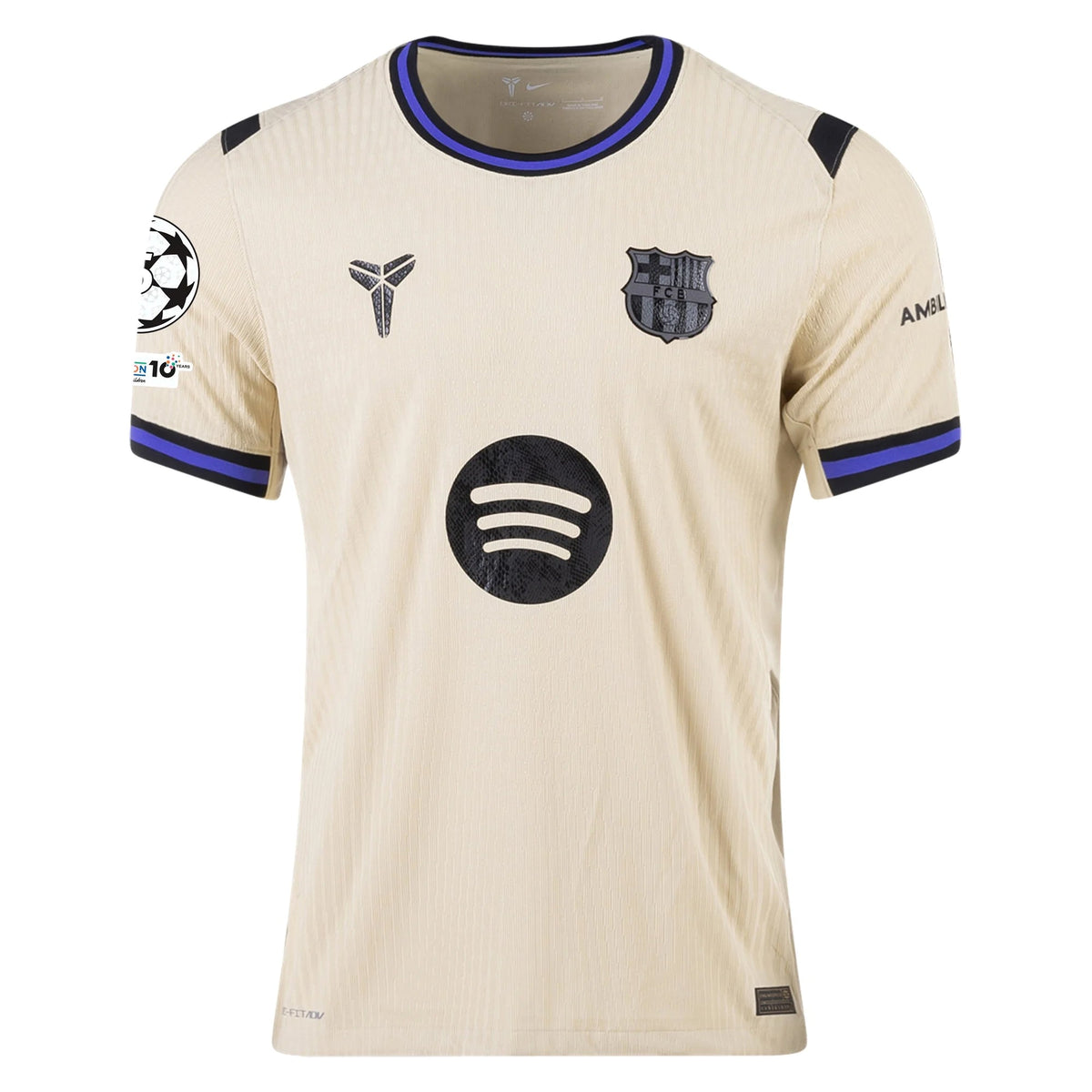 Nike Lamine Yamal Men's FC Barcelona Authentic Away Jersey w/ Champions League Patches (Team Gold/Persian Violet/Black)