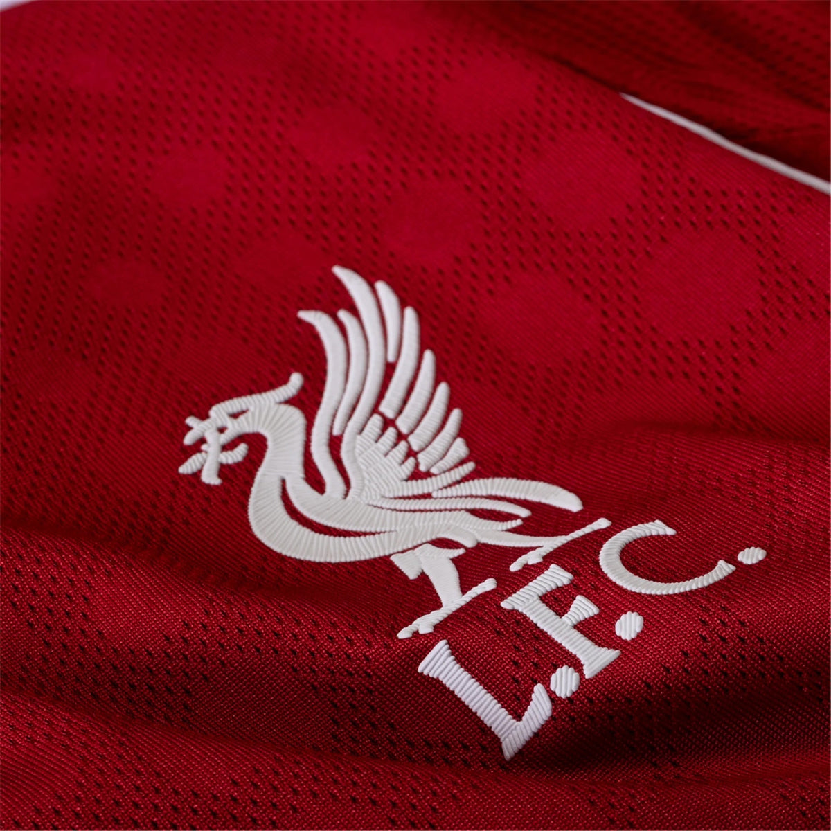 adidas Men's Liverpool FC Authentic Gravenberch Home Jersey 25/26 w/ Champions League Patches (Strawberry Red)