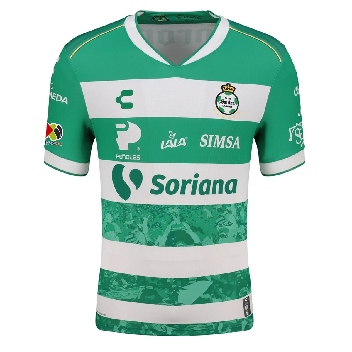 Charly Oscar Haret Ortega Men's Santos Laguna Home Jersey 25/26 w/ BBVA MX Patches (Green/White)