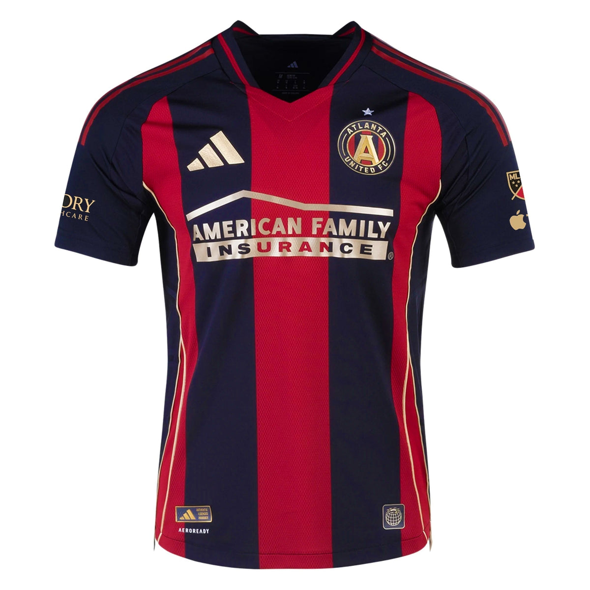 adidas Saba Lobjanidze Atlanta United Authentic Home Jersey w/ MLS Patches 25/26 (Red/Black)