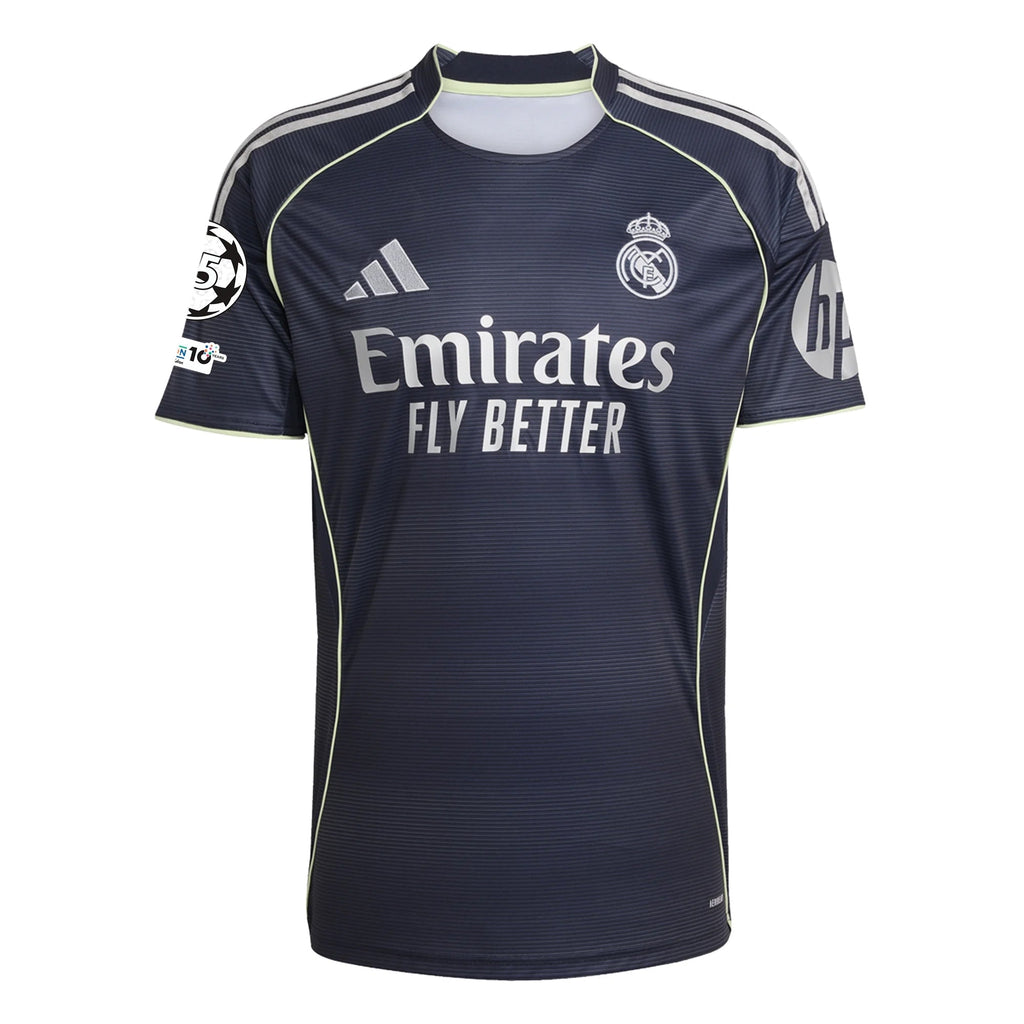 adidas TchouamÃ©ni Real Madrid 25/26 Away Jersey w/ Champions League Patches (Legend Ink)