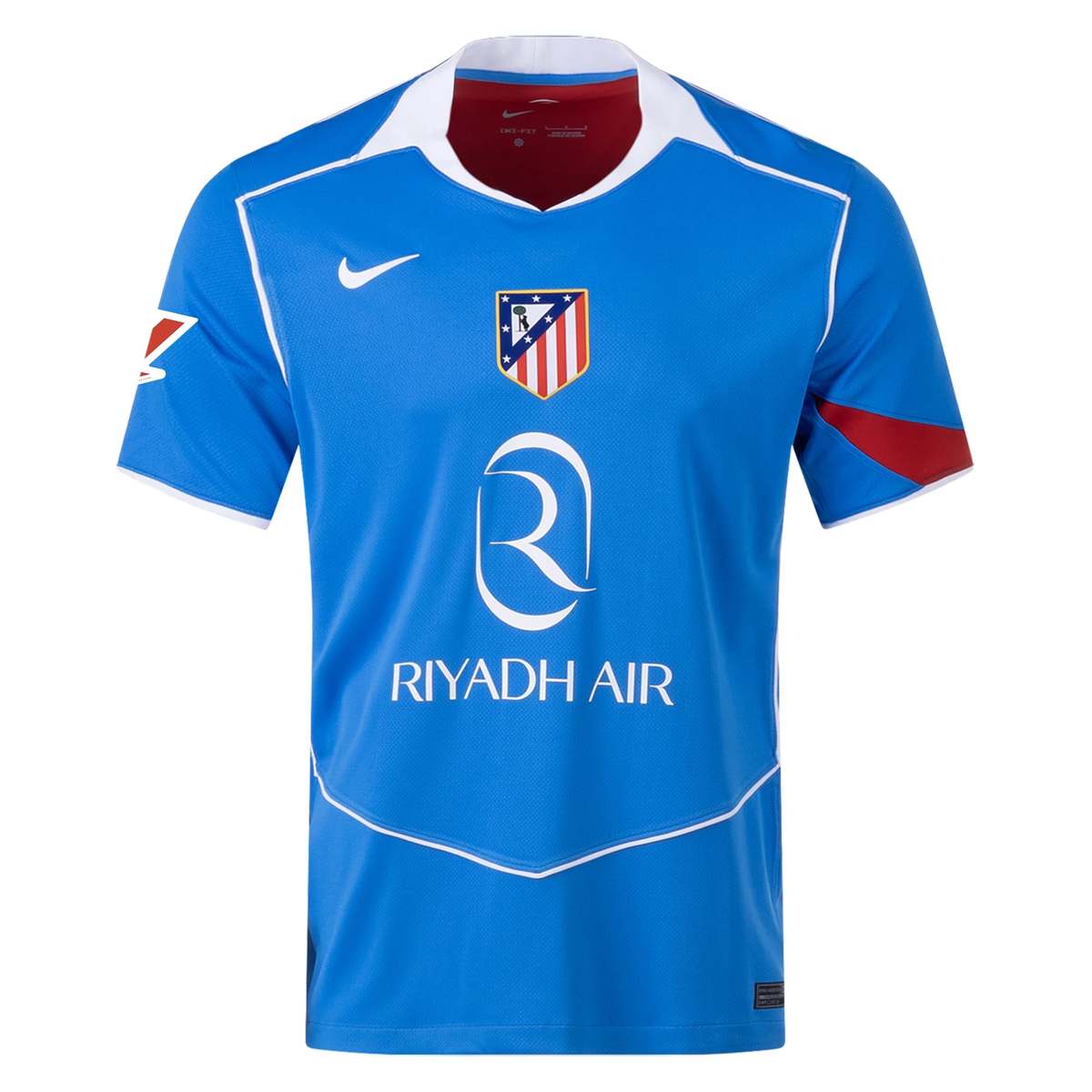 Nike Men's Atletico Madrid NicolÃ¡s GonzÃ¡lez T90 Third Jersey La Liga Patch 25/26 (Photo Blue/Sport Red)