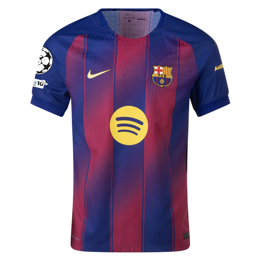 Nike Barcelona Authentic Home Jersey w/ Champions League Patches 25/26 (Deep Royal Blue/Midwest Gold)