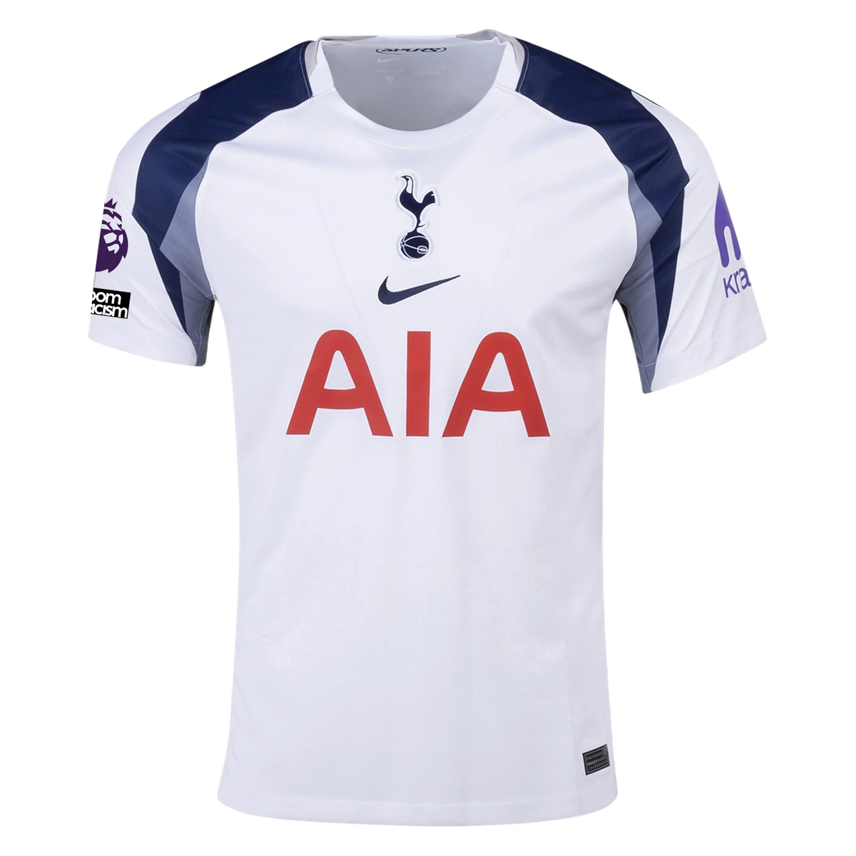 Nike Maddison Tottenham Hotspurs Home Jersey w/ EPL + No Room For Racism Patch 25/26 (White/Iron/Binary Blue)