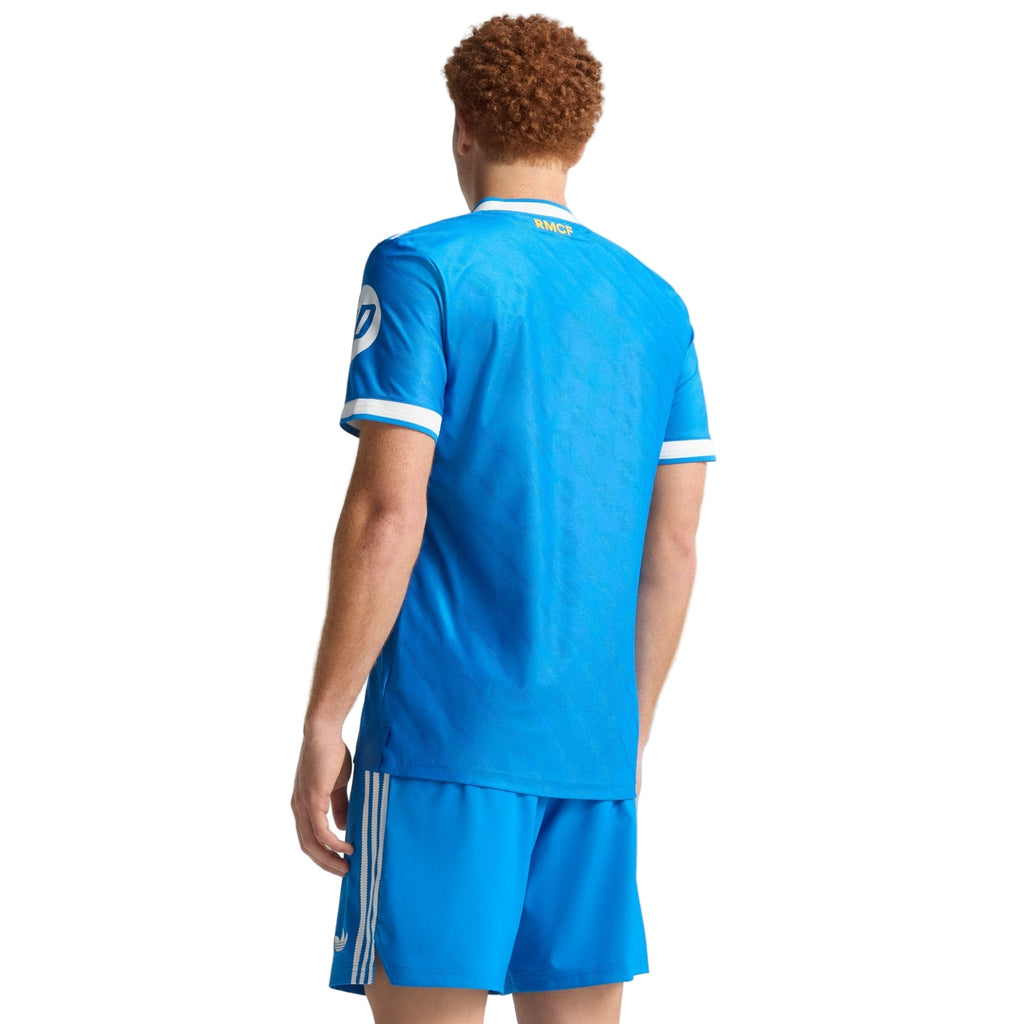 adidas Men's Alaba Real Madrid 25/26 Authentic Third Jersey w/ Champions League Patches (Blue)