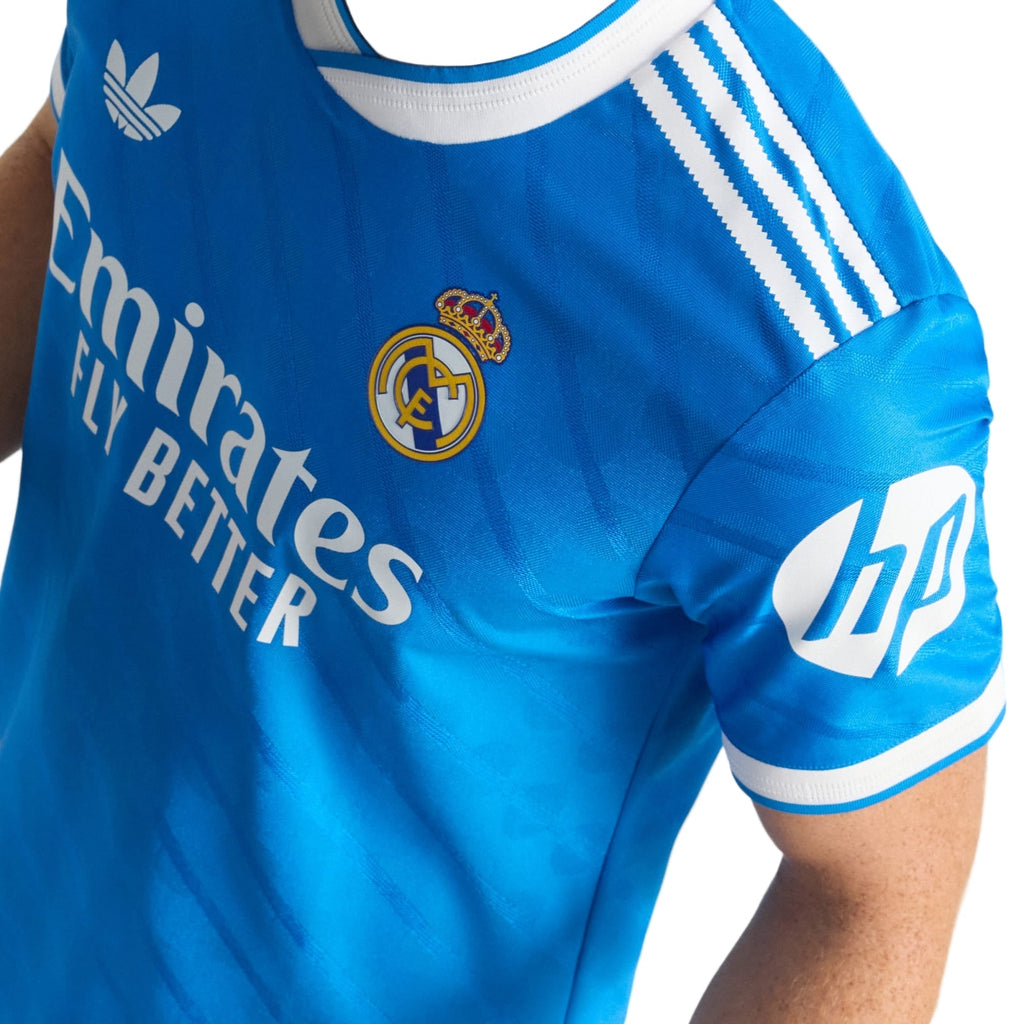 adidas Men's Arda Guler Real Madrid 25/26 Authentic Third Jersey w/ Champions League Patches (Blue)