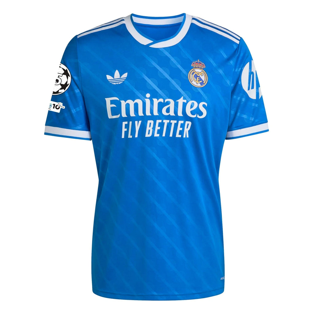 adidas D. Ceballos Men's Real Madrid Third Jersey 25/26 w/ Champions League Patches (Blue/White)