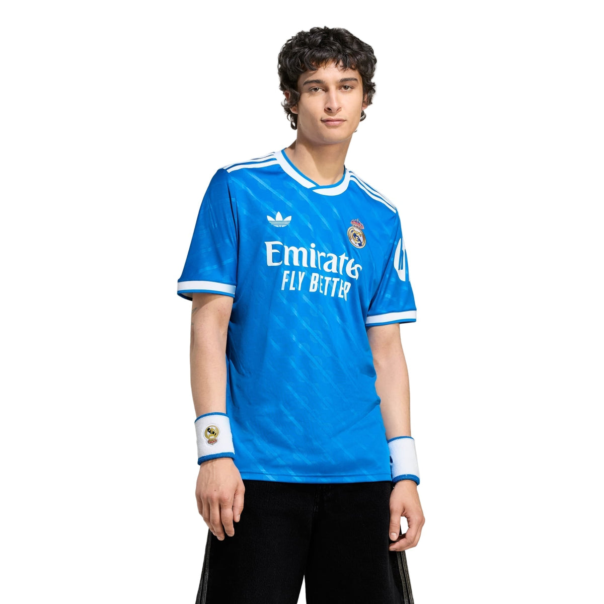 adidas Alaba Men's Real Madrid Third Jersey 25/26 w/ Champions League Patches (Blue/White)
