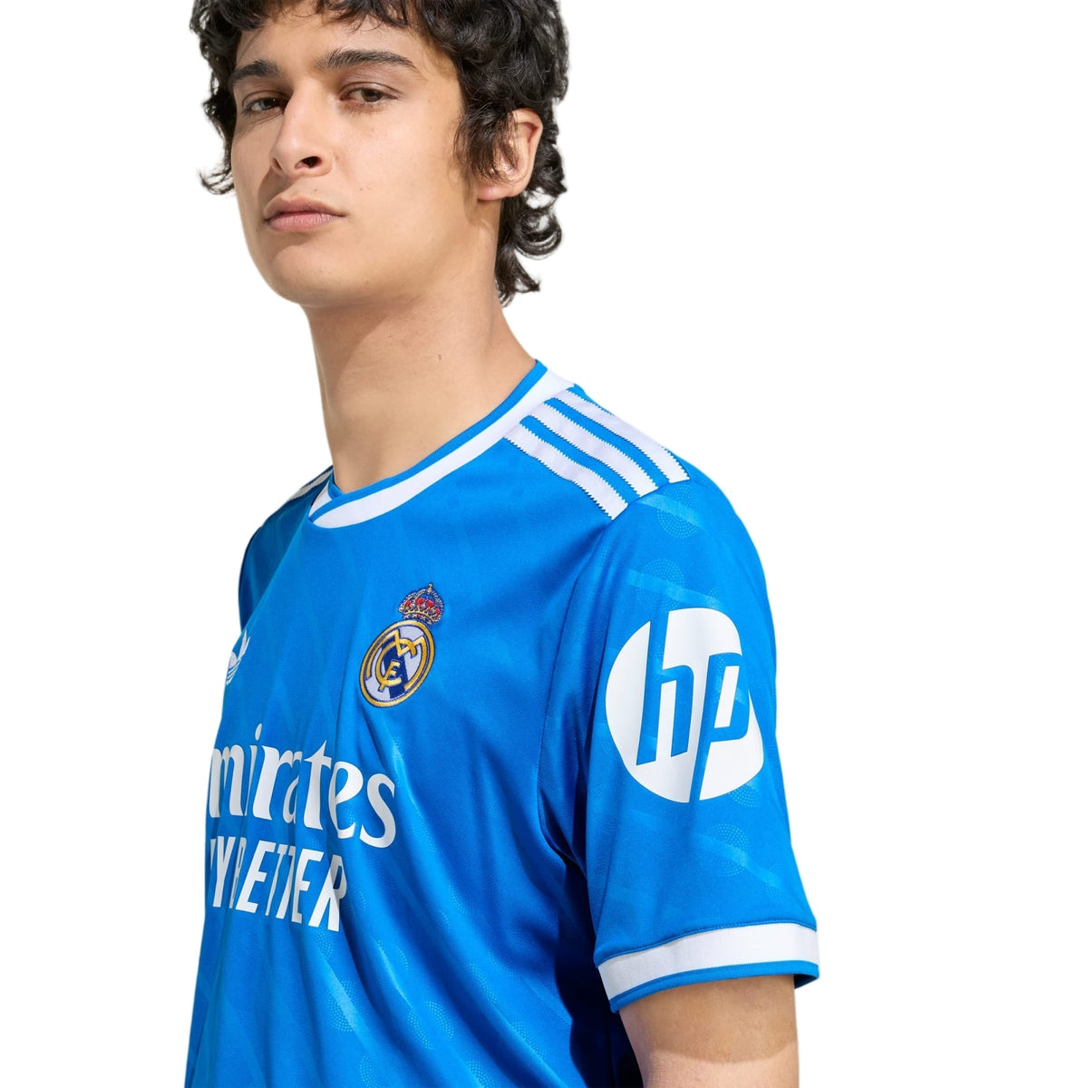 adidas Jude Bellingham Men's Real Madrid Third Jersey 25/26 w/ Champions League Patches (Blue/White)