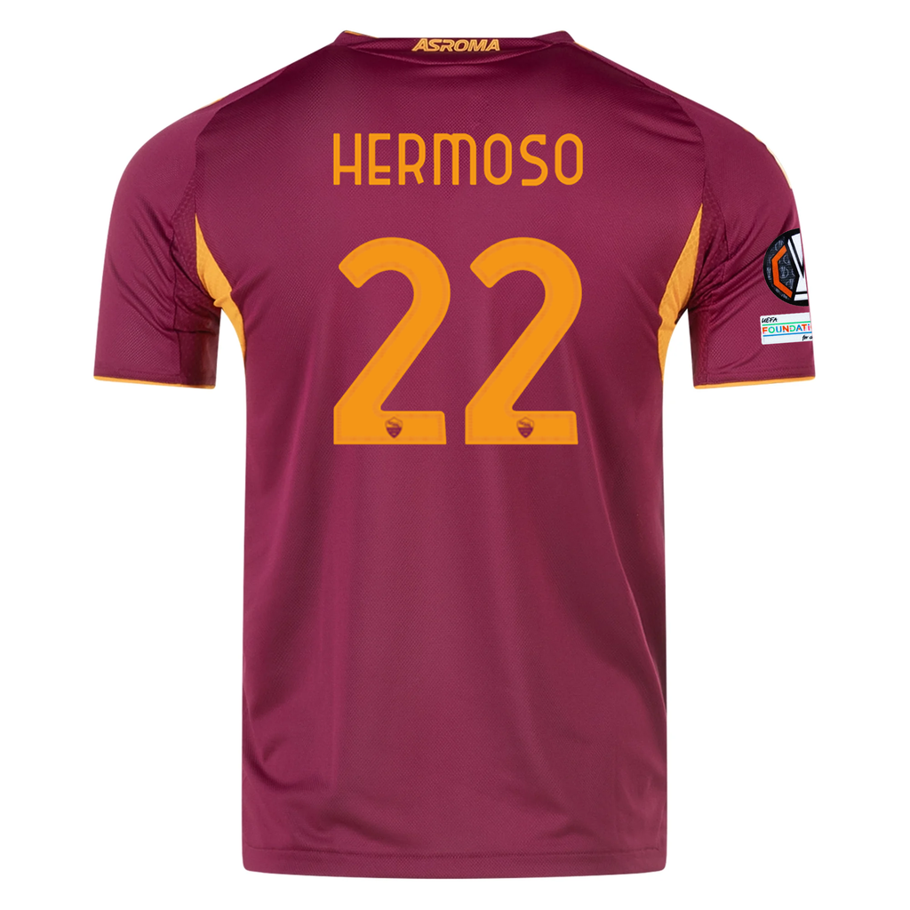 adidas Roma Authentic Mario Hermoso Home Jersey w/ Europa League Patches 25/26 (Burgundy)