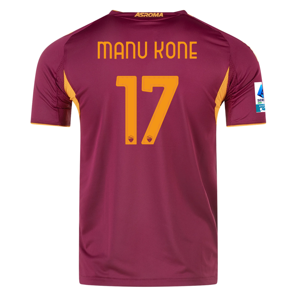 adidas Roma Authentic Manu Kone Home Jersey w/ Serie A Patch 25/26 (Burgundy)