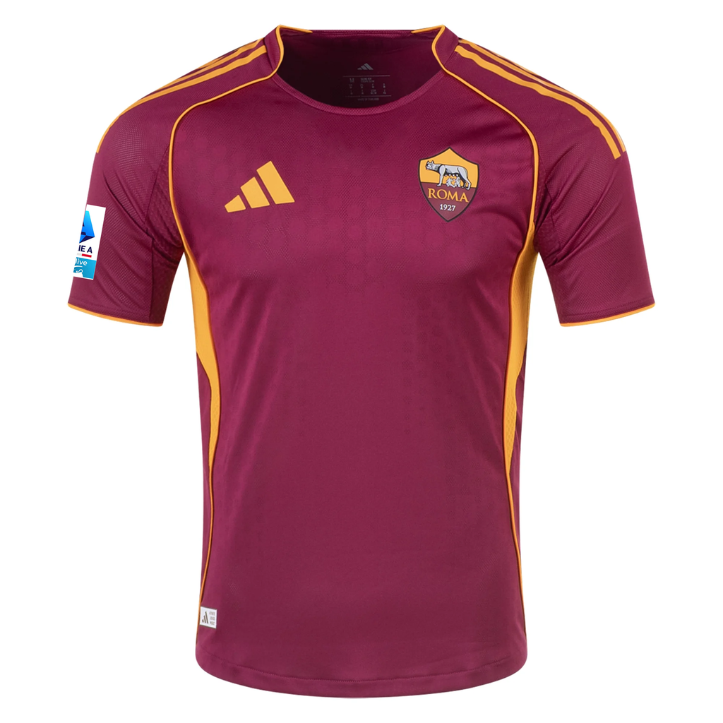 adidas Roma Authentic Wesley FranÃ§a Home Jersey w/ Serie A Patch 25/26 (Burgundy)