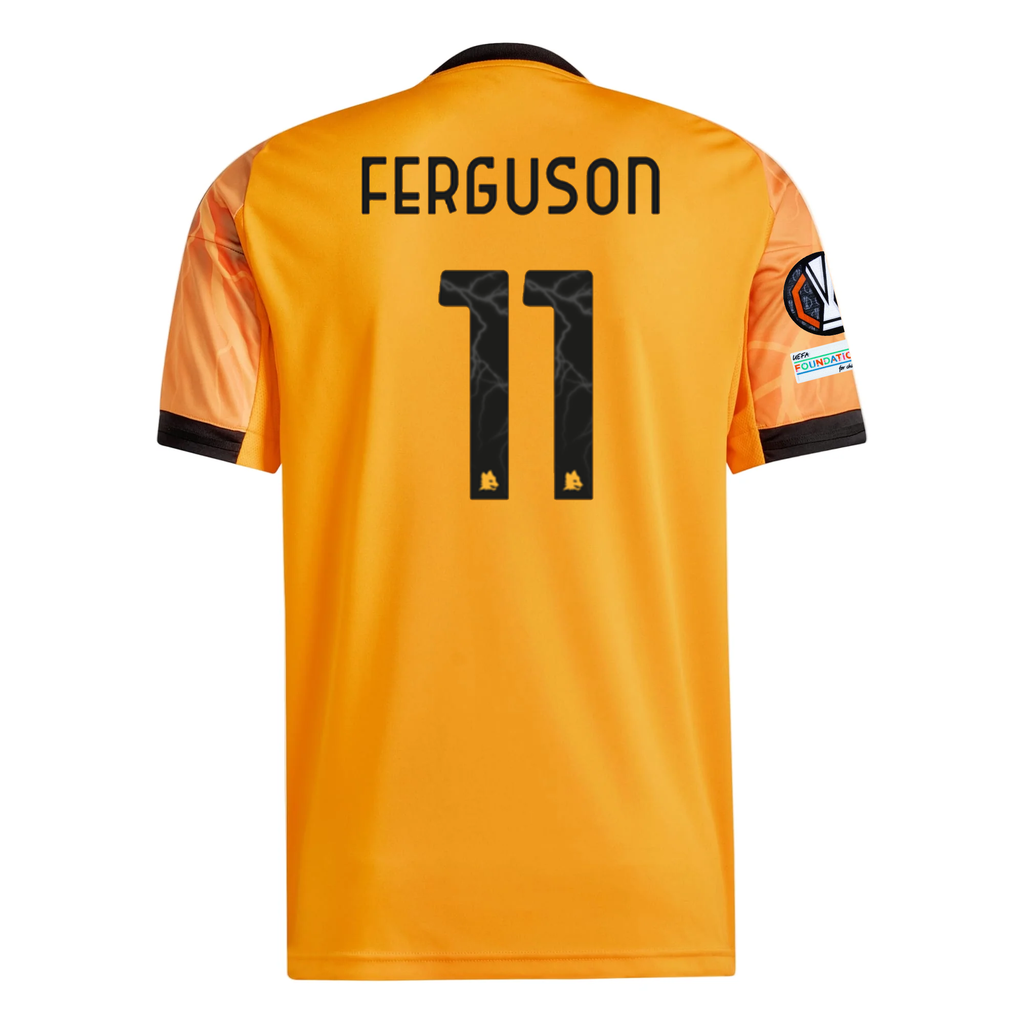 adidas Roma Evan Ferguson Away Jersey w/ Europa League Patches 25/26 (Orange/Black)