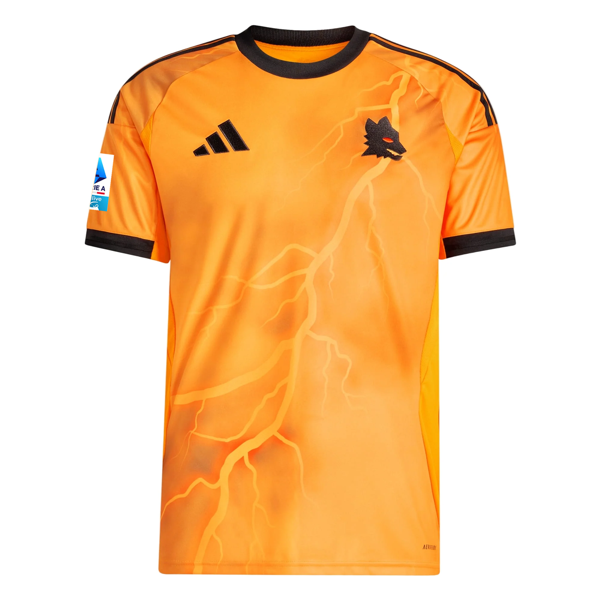 adidas Roma Wesley FranÃ§a Away Jersey w/ Serie A Patch 25/26 (Orange/Black)