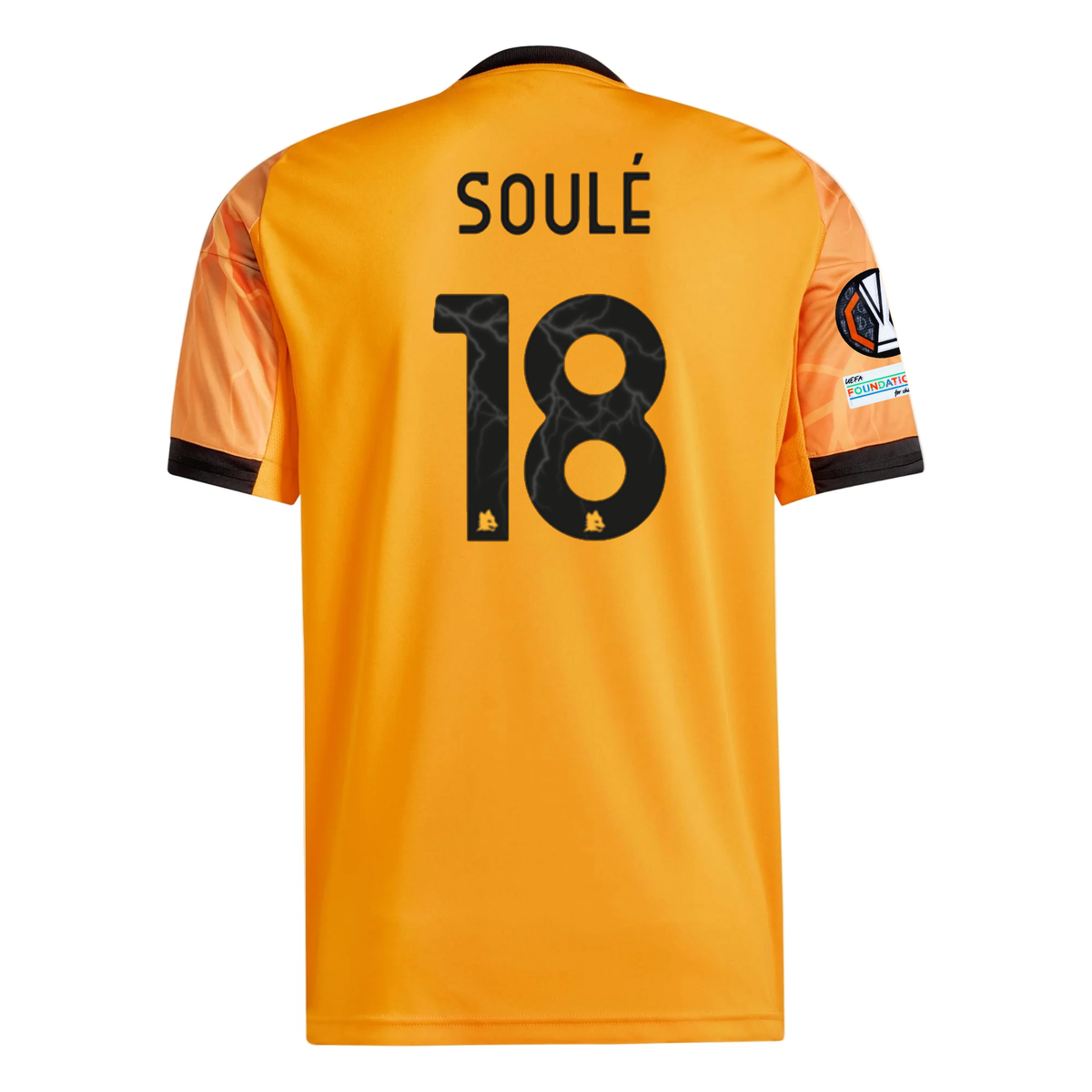 adidas Roma MatÃ­as SoulÃ© Away Jersey w/ Europa League Patches 25/26 (Orange/Black)