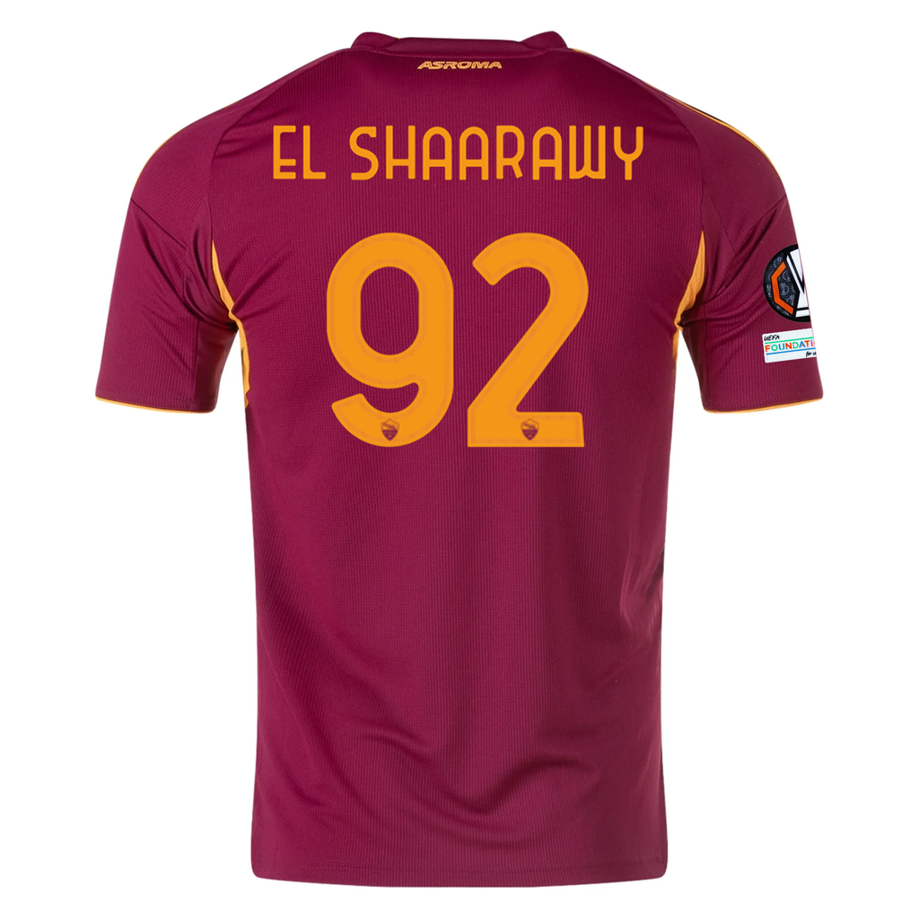 adidas Men's Roma Stephan El Shaarawy Home Jersey w/ Europa League Patches 25/26 (Burgundy)
