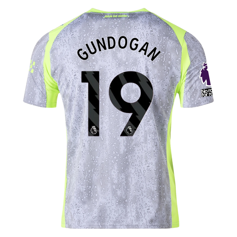 Puma Men's Manchester City Gundogan Third Jersey w/ EPL + No Room For Racism Patches 25/26 (Cool Weather/Pro Green)