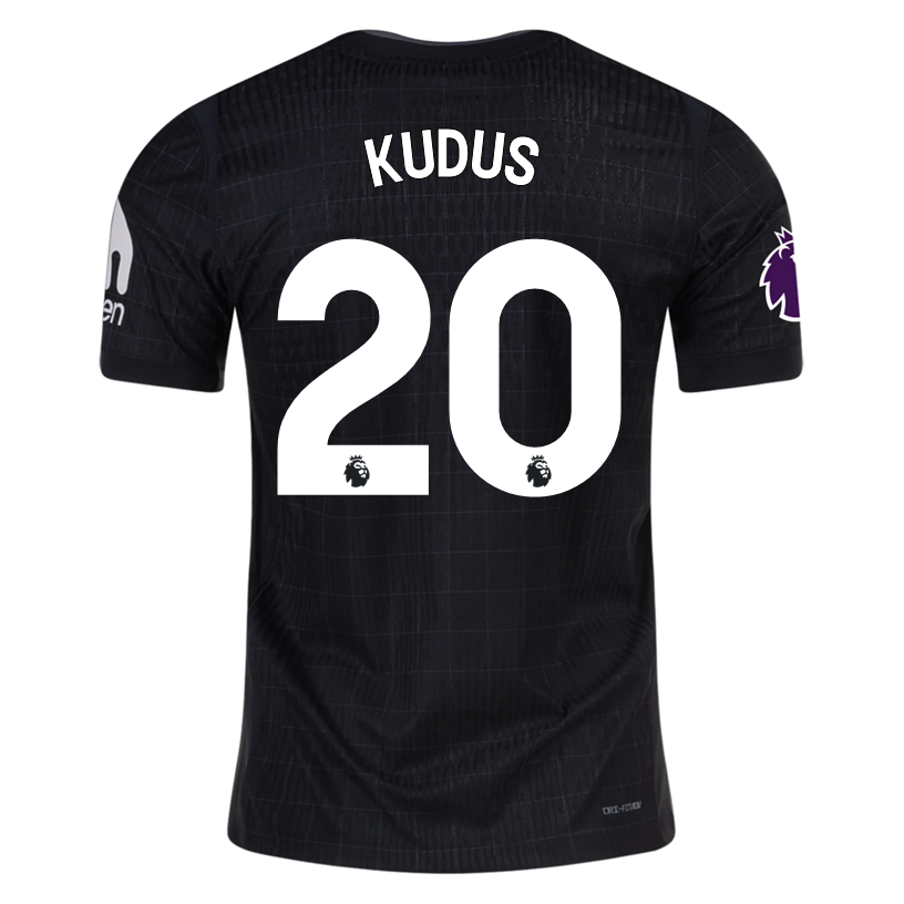 Nike Kudus Tottenham Hotspur Authentic Away Jersey 25/26 w/ EPL Patch (Black/Iron)
