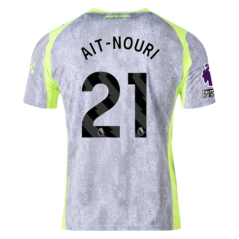 Puma Men's Manchester City Ait- nouri Third Jersey w/ EPL + No Room For Racism Patches 25/26 (Cool Weather/Pro Green)